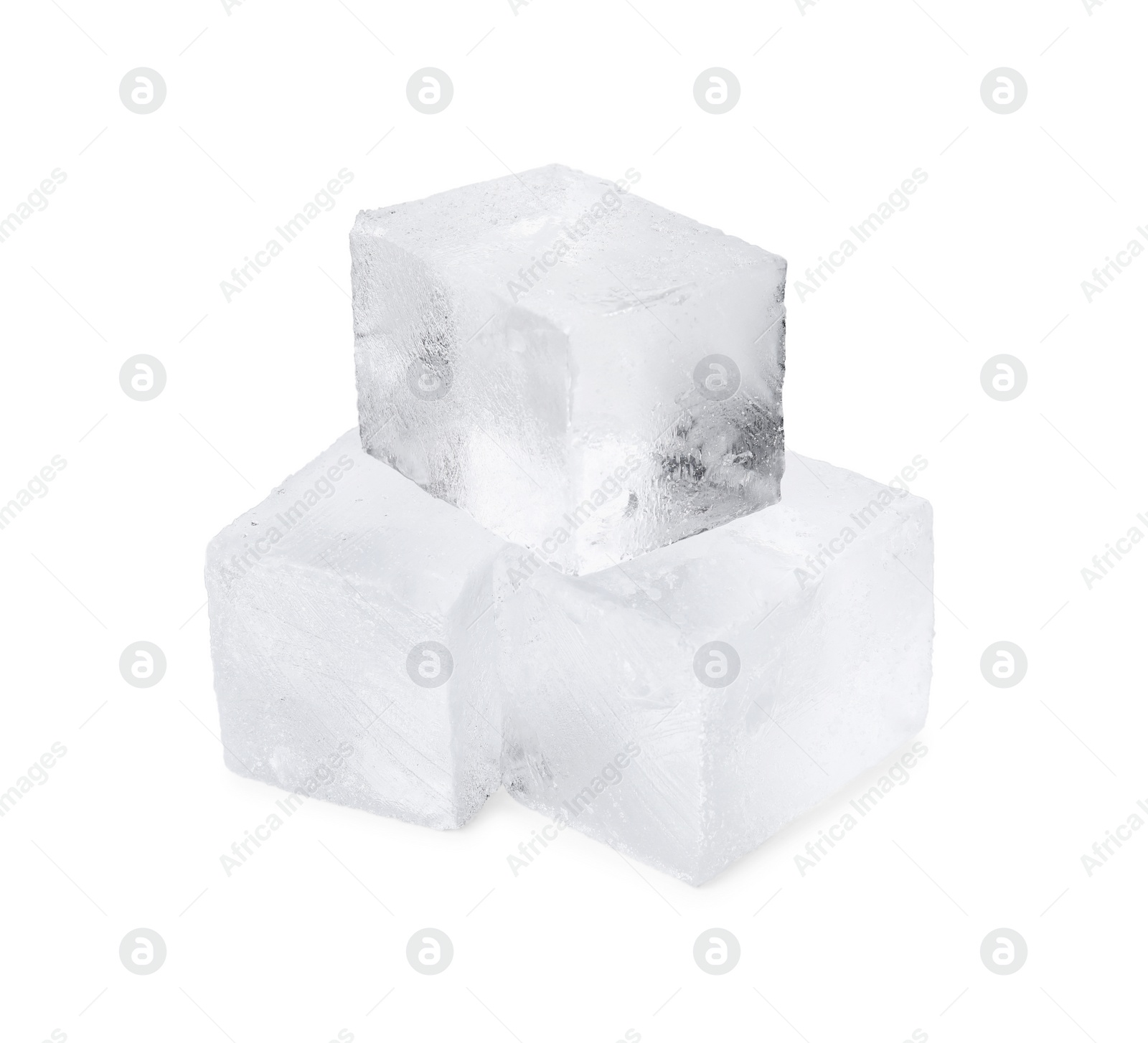 Photo of Crystal clear ice cubes isolated on white