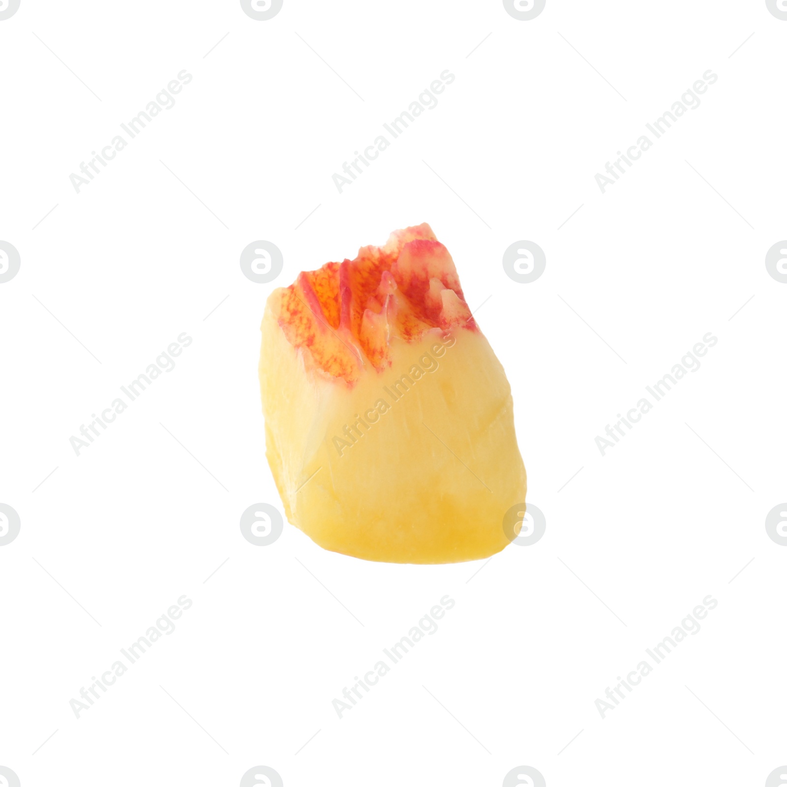 Photo of Piece of juicy peach on white background