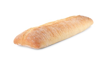 Photo of Tasty baguette isolated on white. Fresh bread