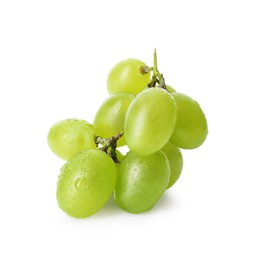 Photo of Fresh grapes with water drops isolated on white