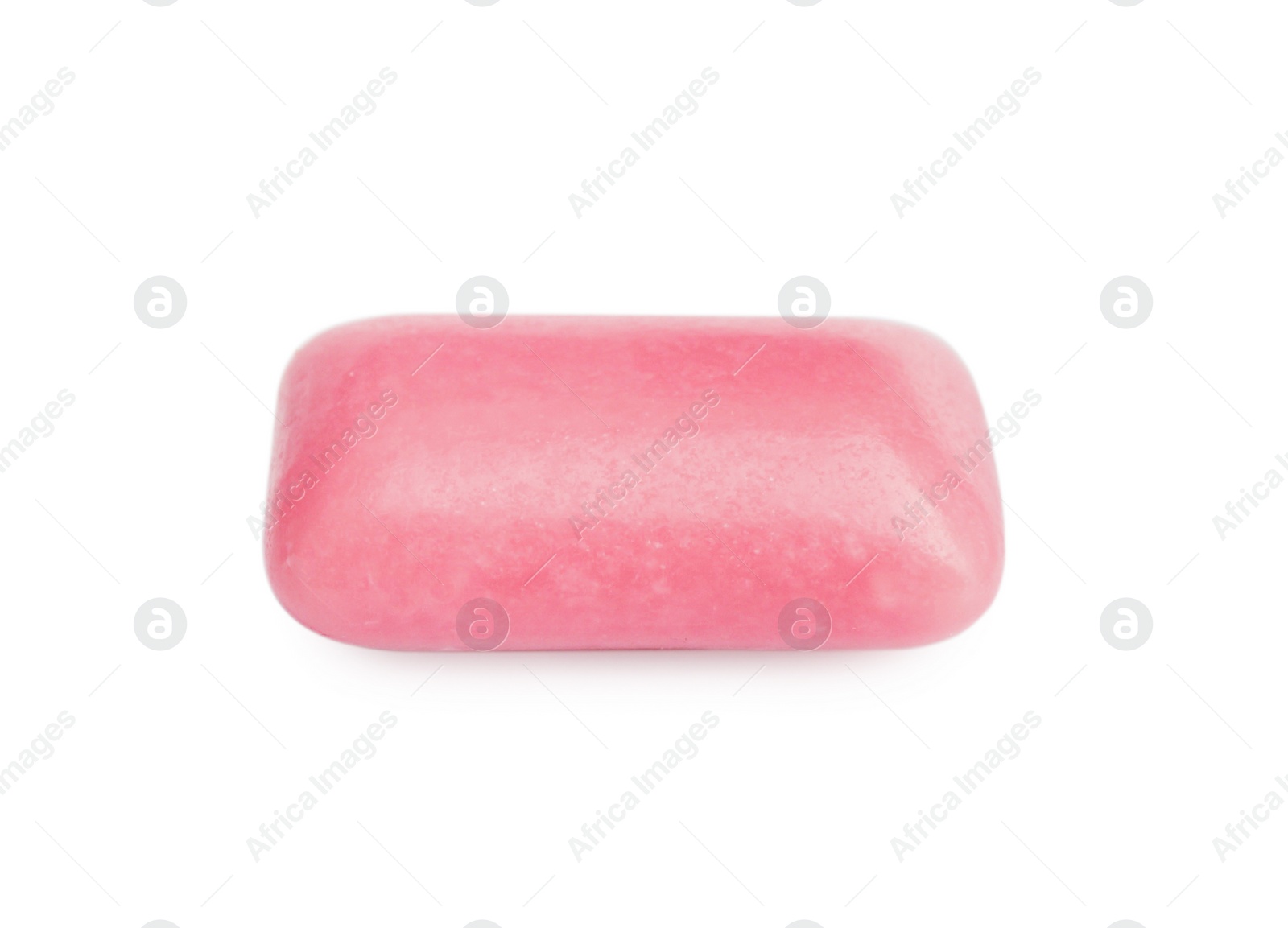 Photo of One pink chewing gum isolated on white