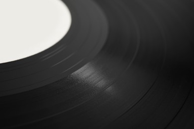 Closeup view of vintage vinyl record as background