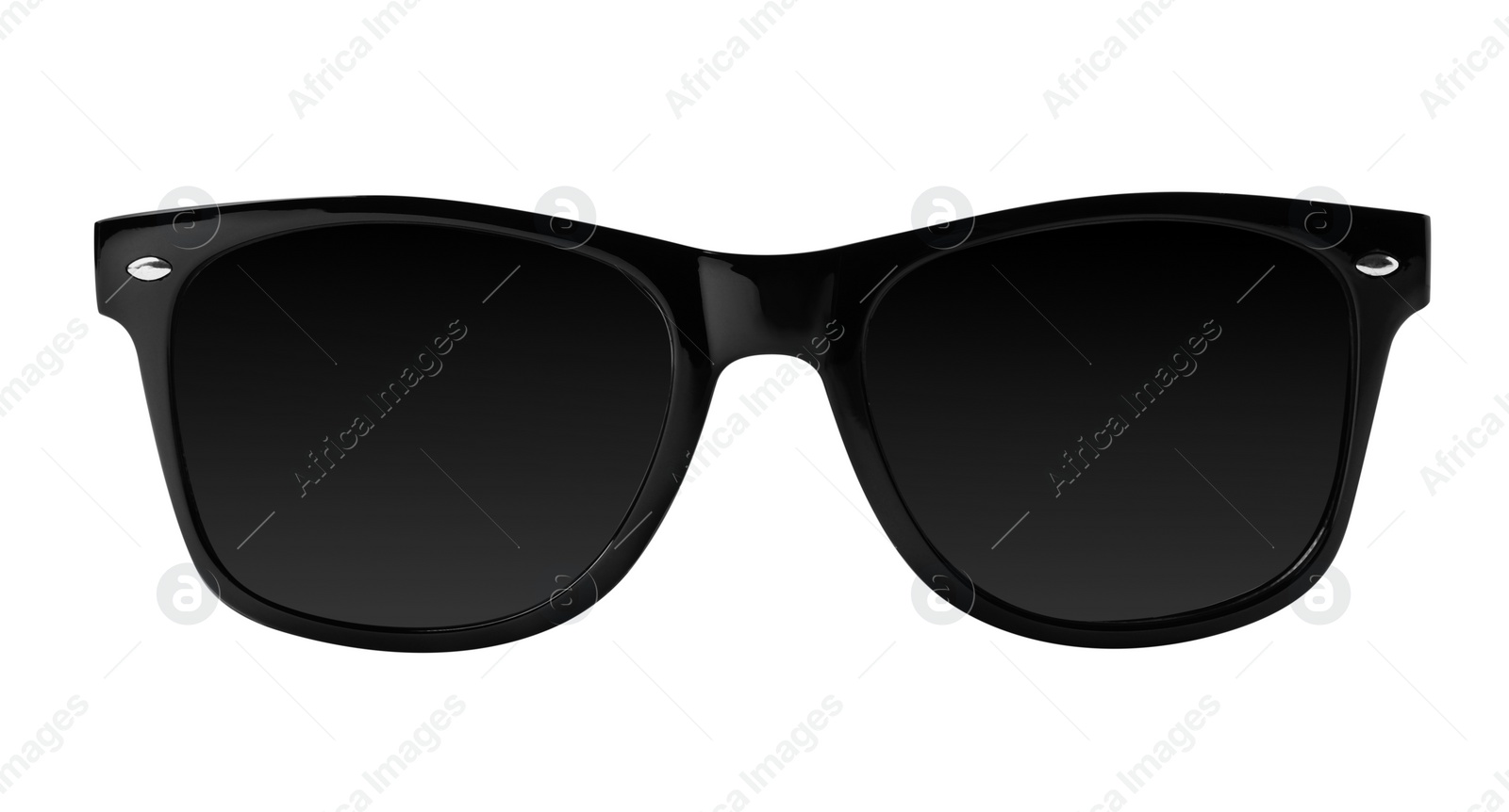 Photo of New stylish sunglasses isolated on white. Sun protection