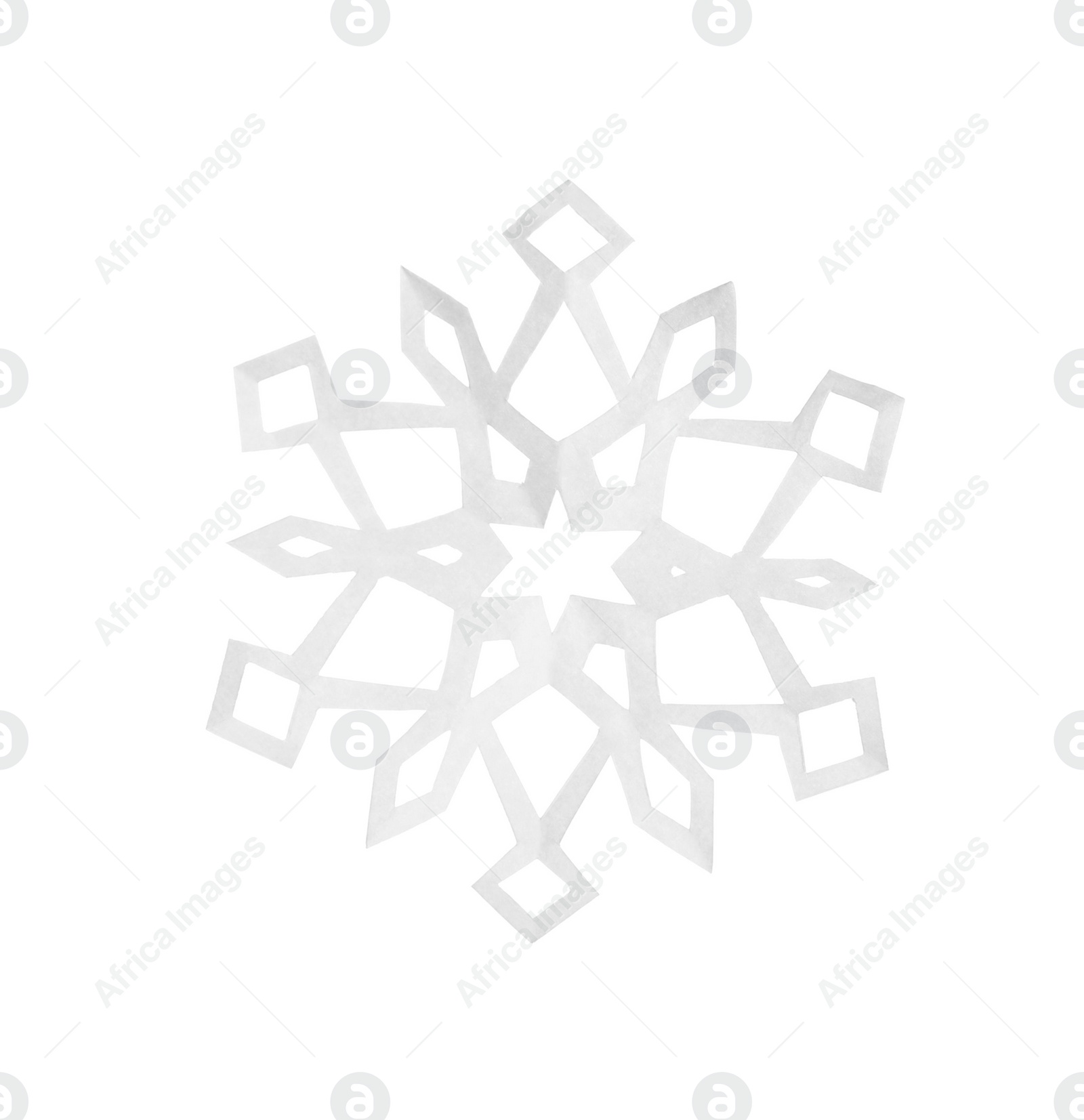 Photo of Beautiful snowflake made of paper isolated on white