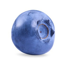 Photo of One ripe tasty blueberry isolated on white