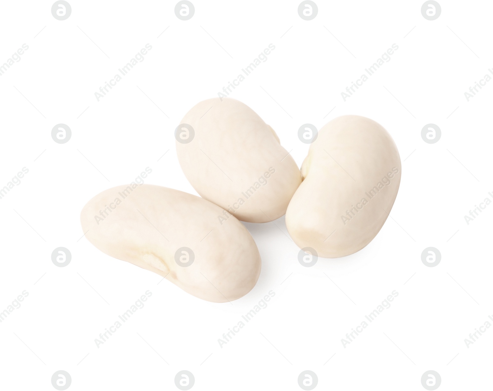 Photo of Pile of raw beans on white background. Vegetable planting