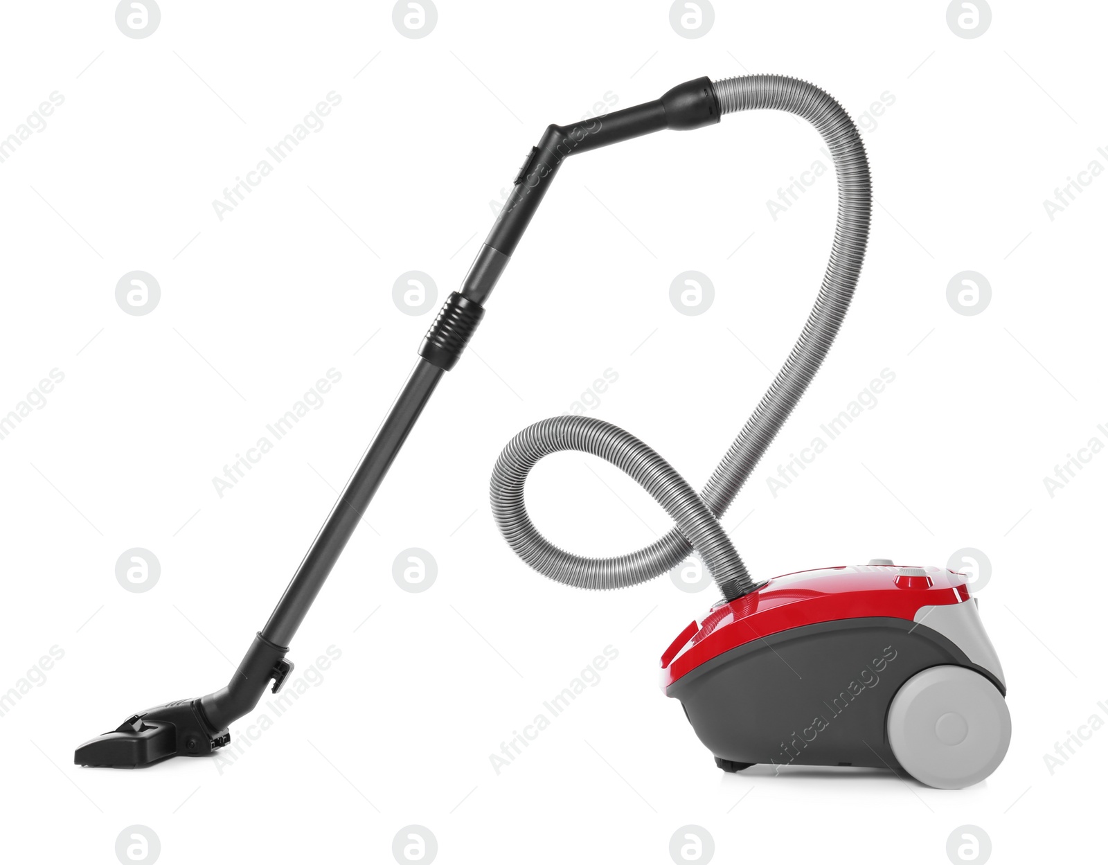 Photo of Modern red vacuum cleaner isolated on white