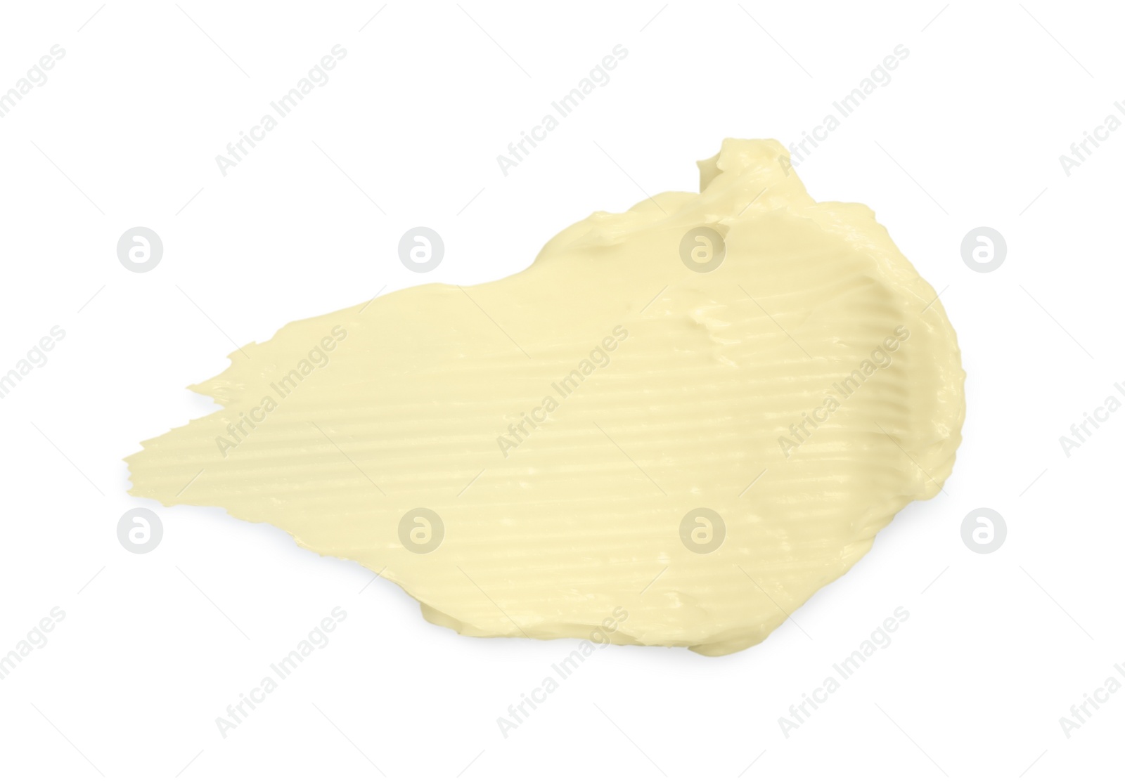 Photo of Tasty butter on white background, top view