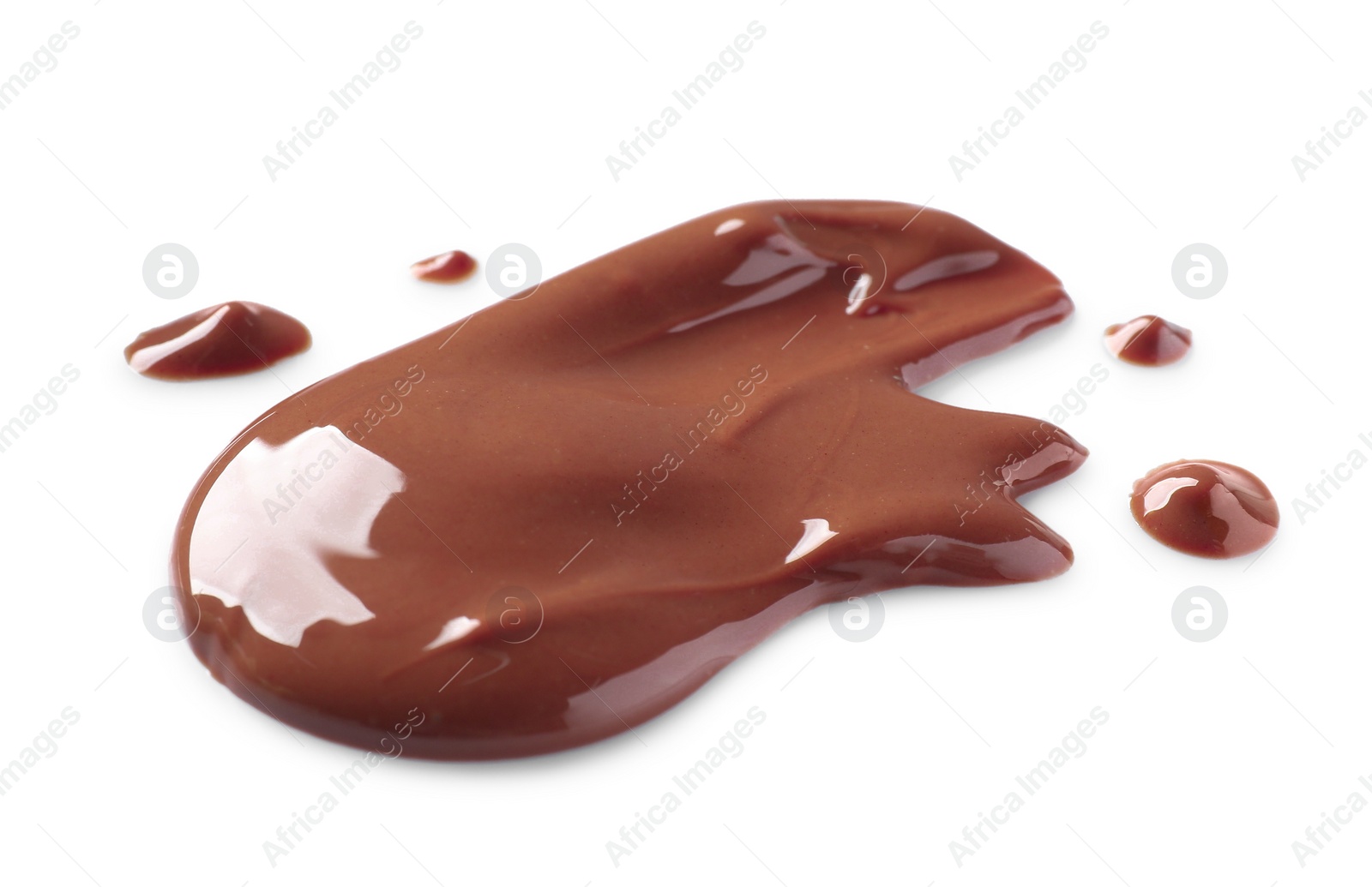 Photo of Smear of tasty milk chocolate paste isolated on white