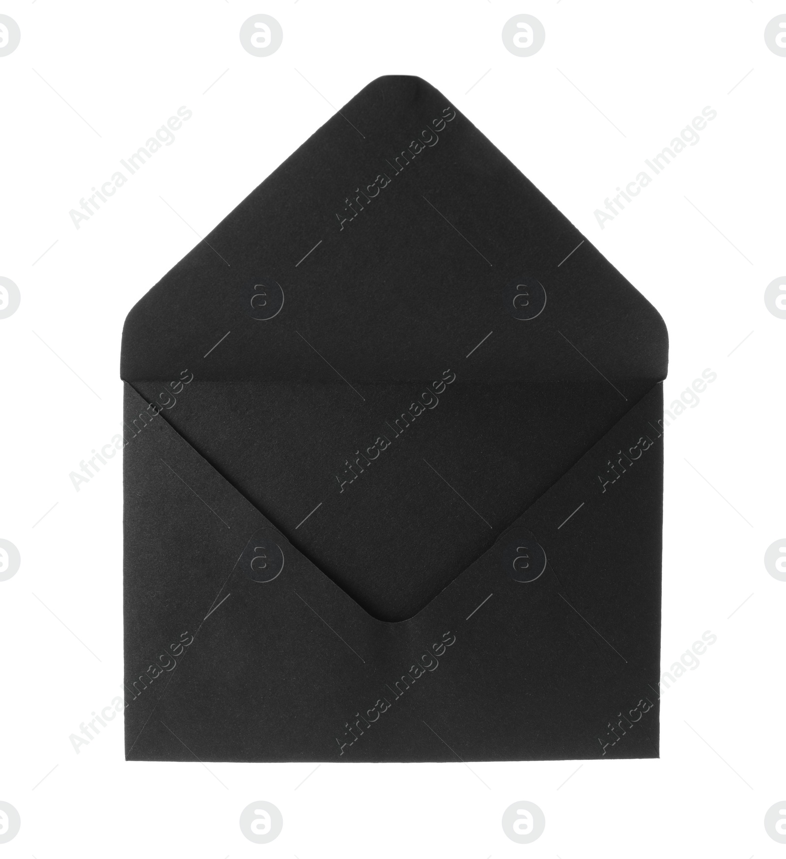 Photo of Black paper envelope isolated on white. Mail service