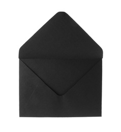 Black paper envelope isolated on white. Mail service