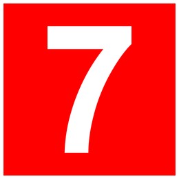 International Maritime Organization (IMO) sign, illustration. Number "7" 