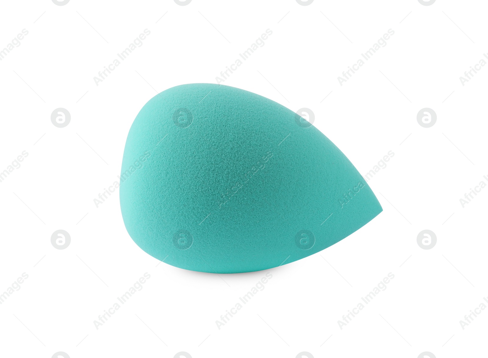 Photo of One turquoise makeup sponge isolated on white