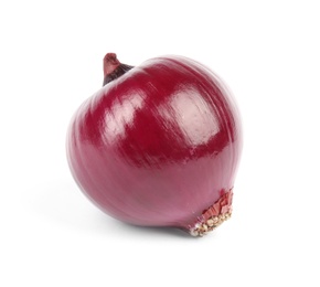 Fresh whole red onion on white background