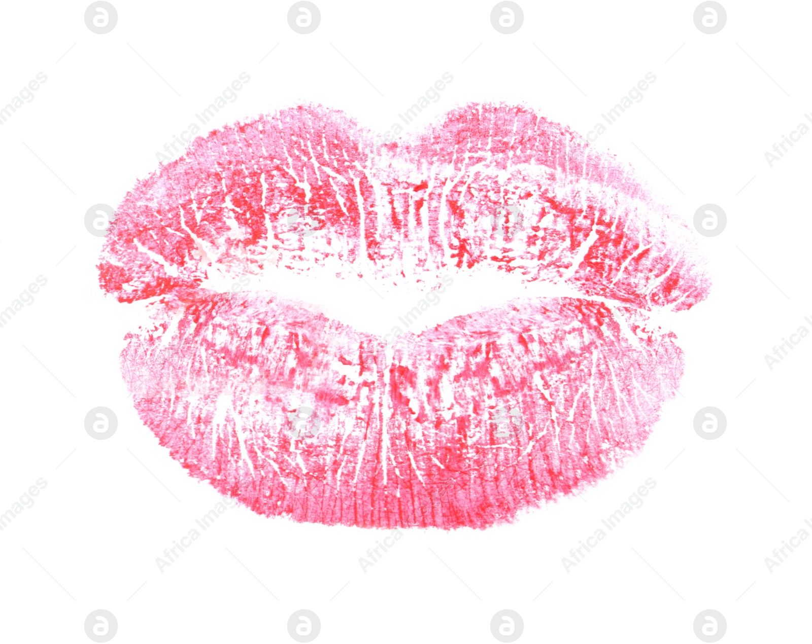 Photo of Lipstick kiss mark isolated on white, top view