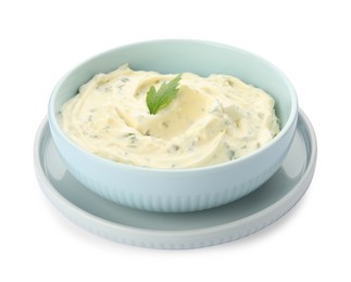 Tartar sauce in bowl isolated on white