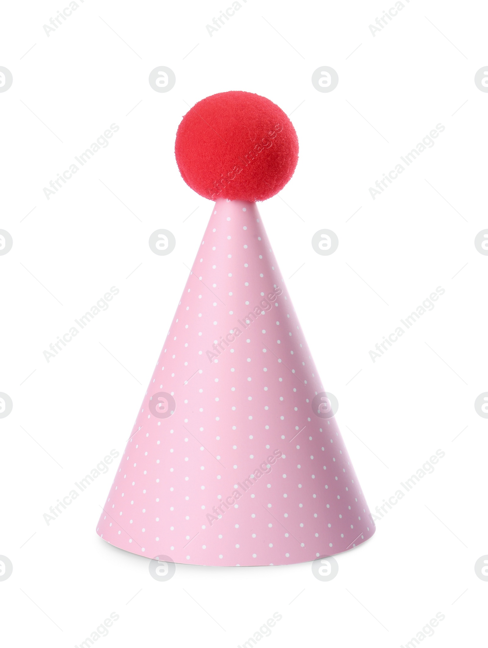 Photo of Colorful party hat isolated on white. Handmade decorations