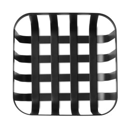 Black stylish organizer on white background, top view