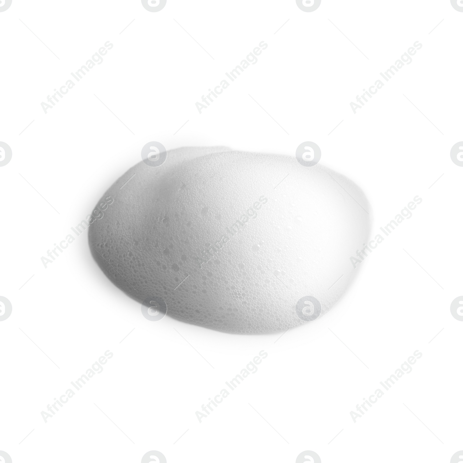 Photo of Drop of soap foam on white background