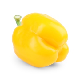 Photo of Ripe yellow bell pepper isolated on white