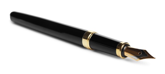 Photo of Beautiful fountain pen with ornate nib isolated on white