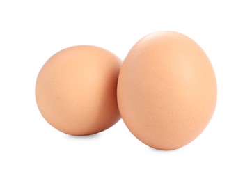 Two raw chicken egg isolated on white