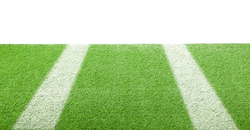 Green grass with markings on white background