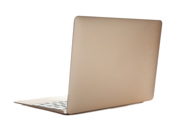 Photo of Laptop on white background. Modern technology