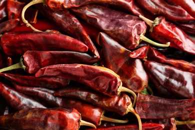 Photo of Dry chili peppers, closeup
