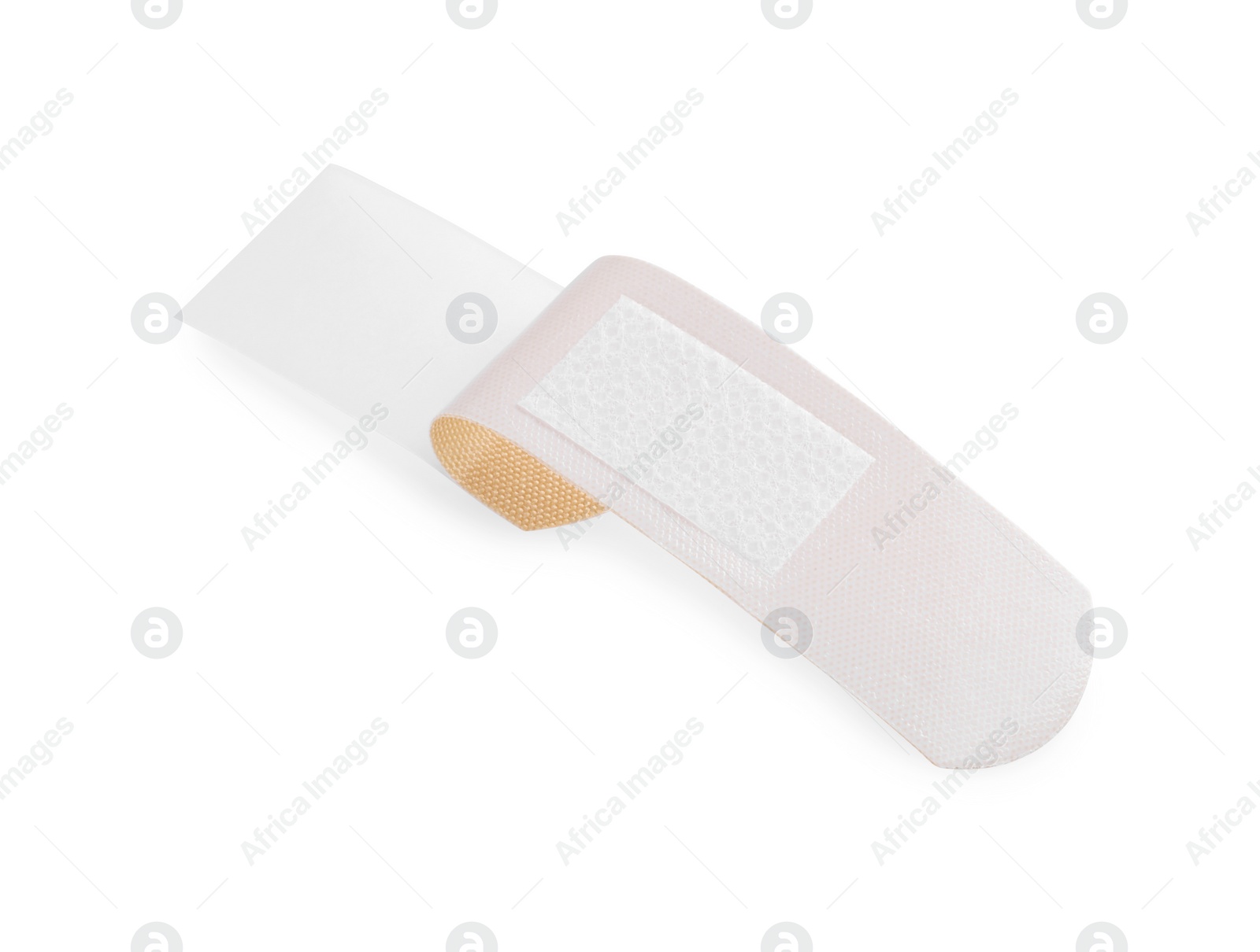 Photo of One medical adhesive bandage isolated on white