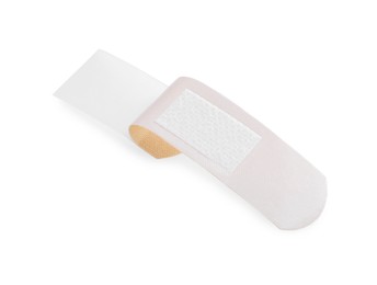 Photo of One medical adhesive bandage isolated on white