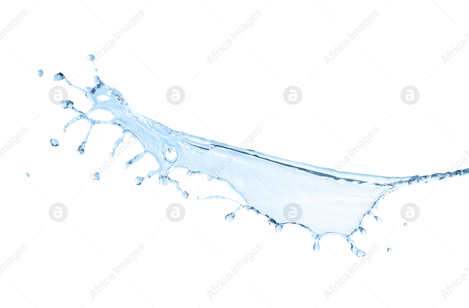 Photo of Splash of clear water on white background