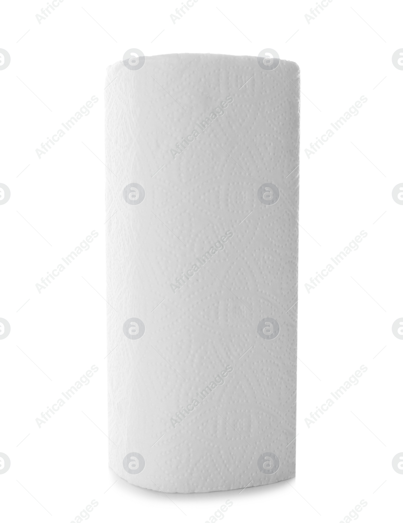 Photo of Roll of paper towels on white background