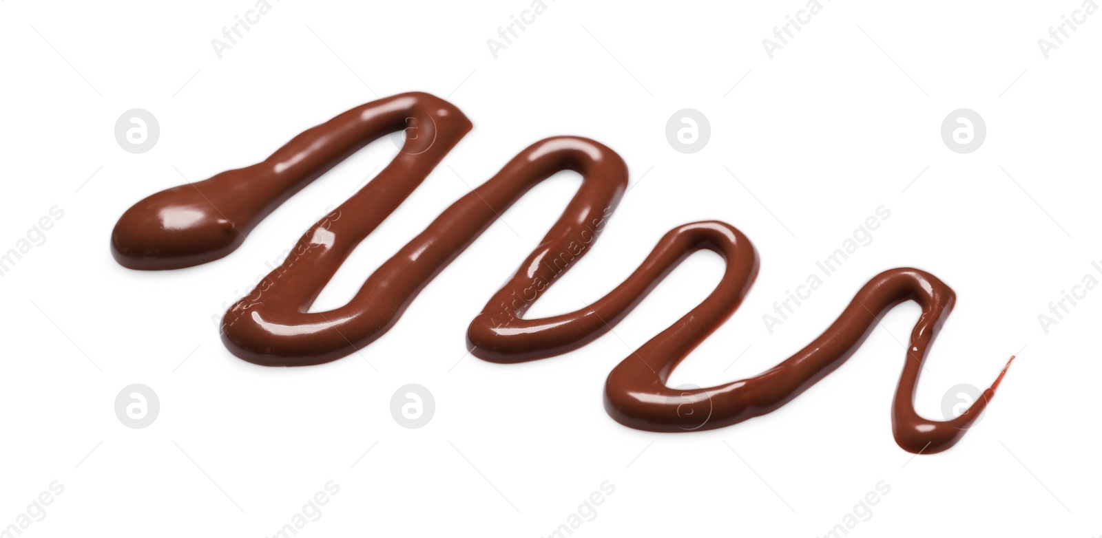 Photo of Smear of tasty milk chocolate paste isolated on white