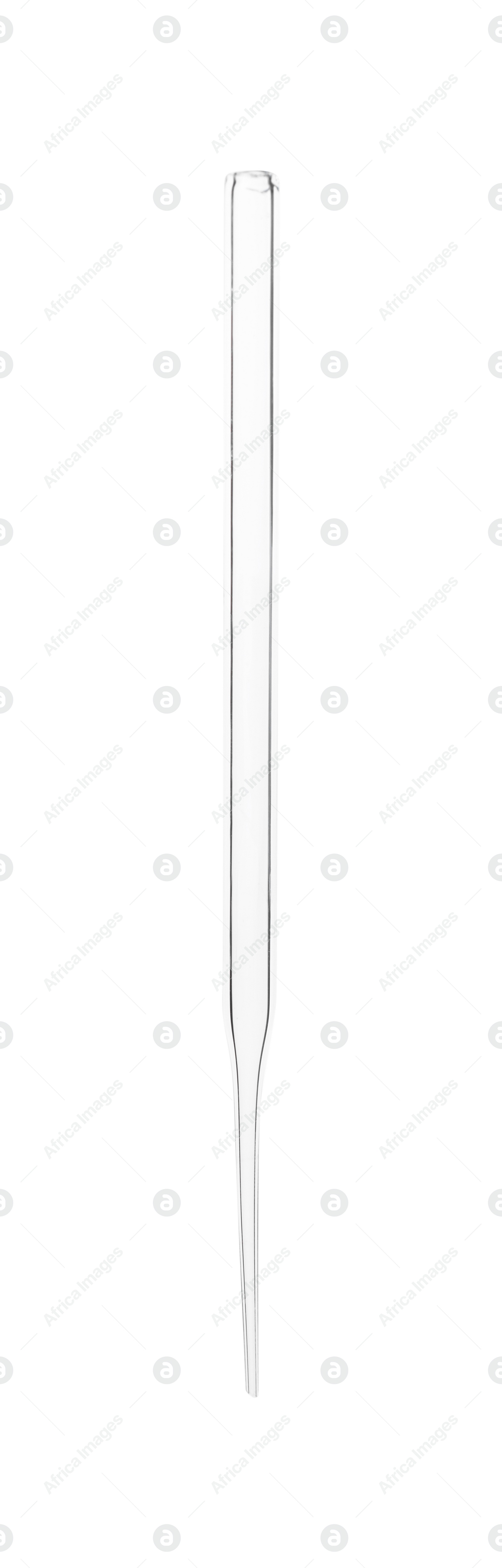 Photo of One glass clean pipette isolated on white