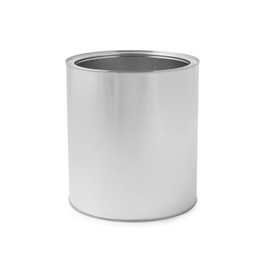 Photo of New metal paint can isolated on white