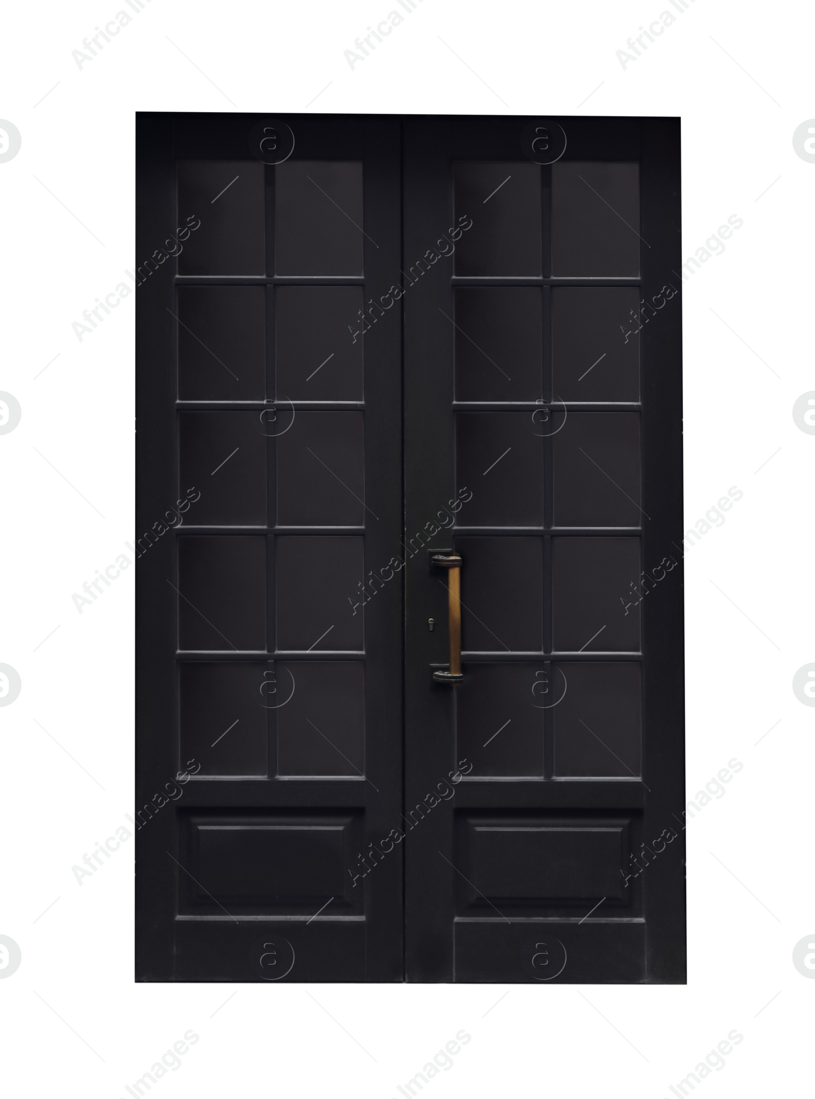 Image of Beautiful stylish wooden door isolated on white