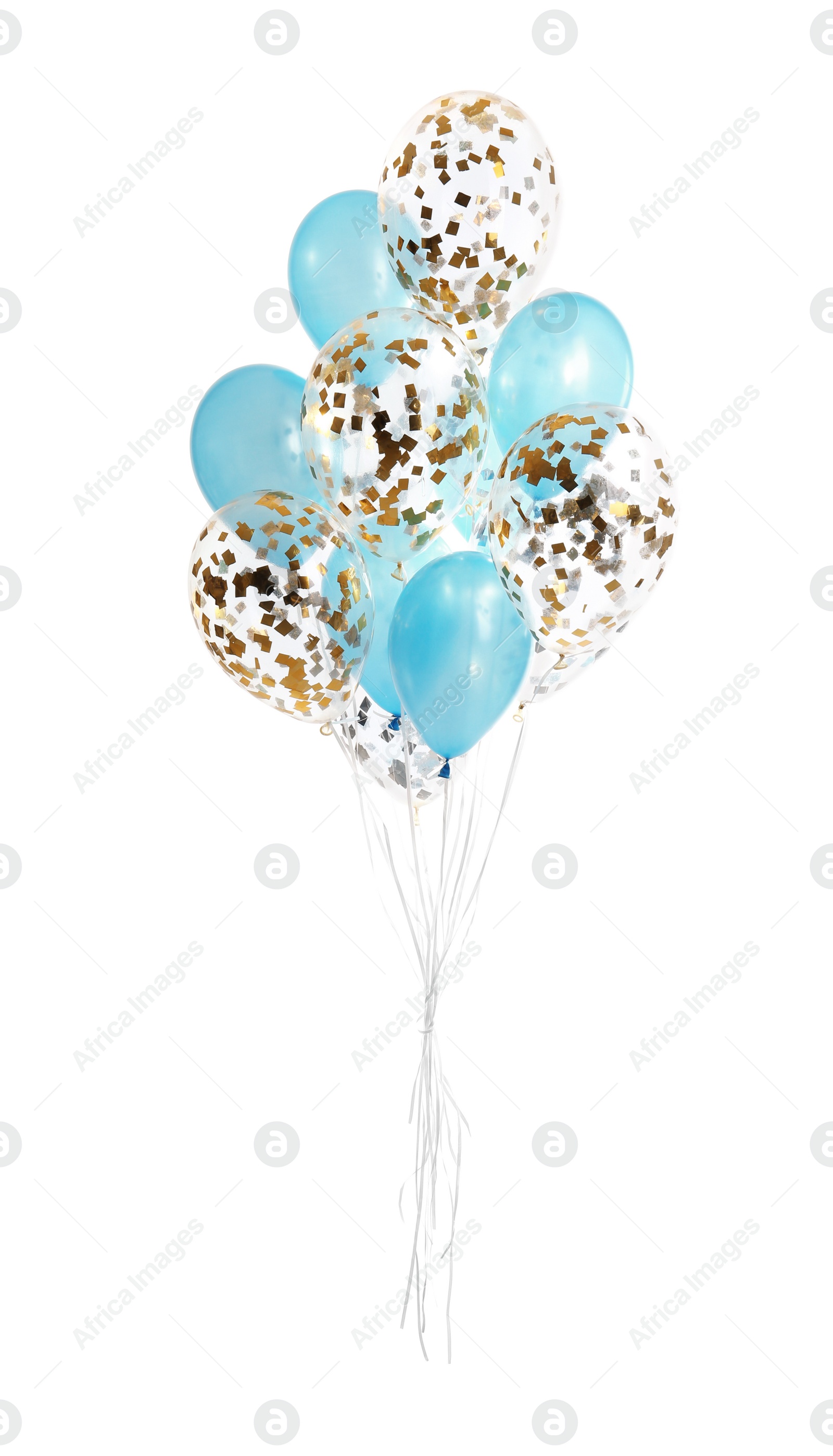 Photo of Bunch of color balloons isolated on white