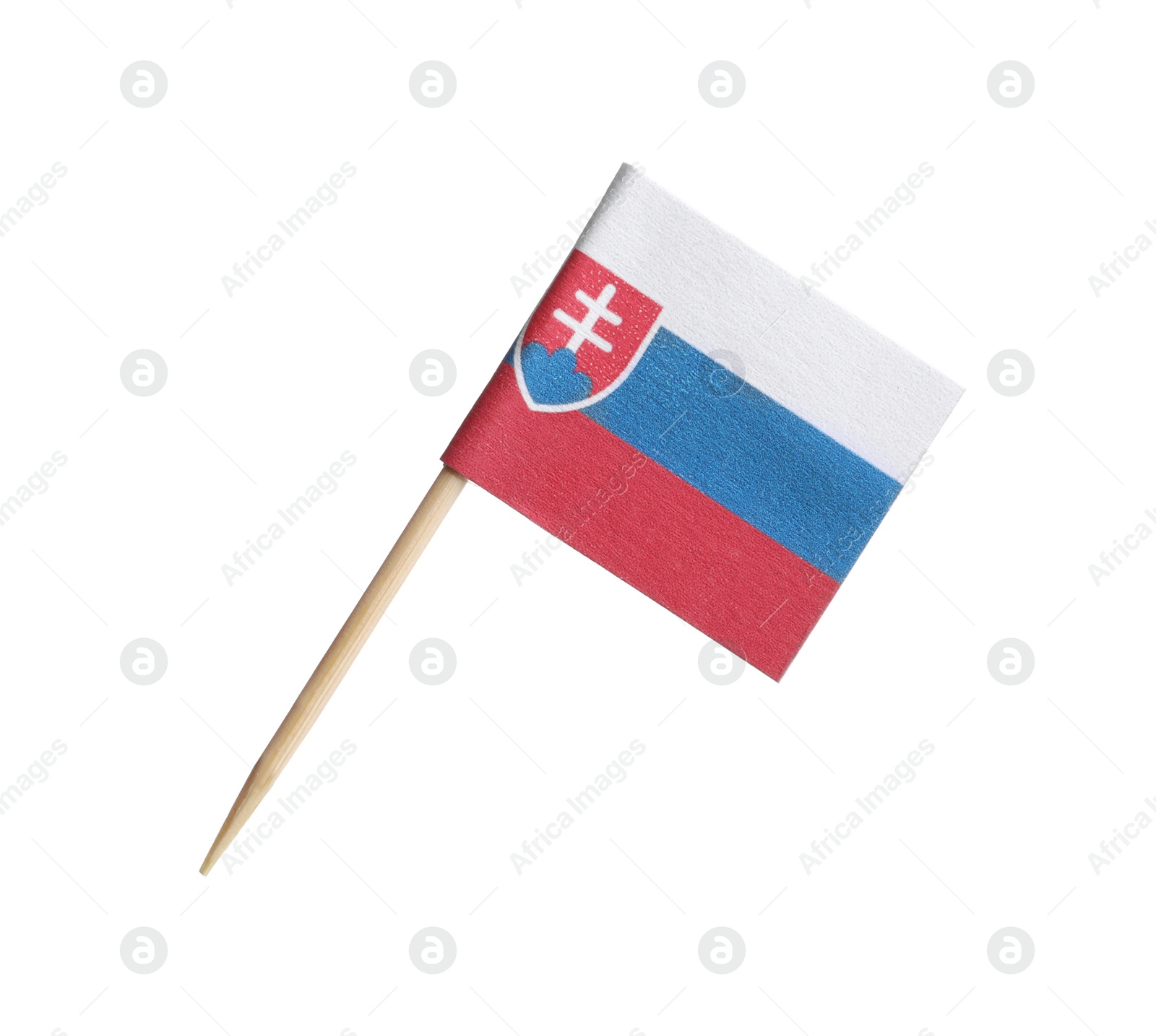 Photo of Small paper flag of Slovakia isolated on white