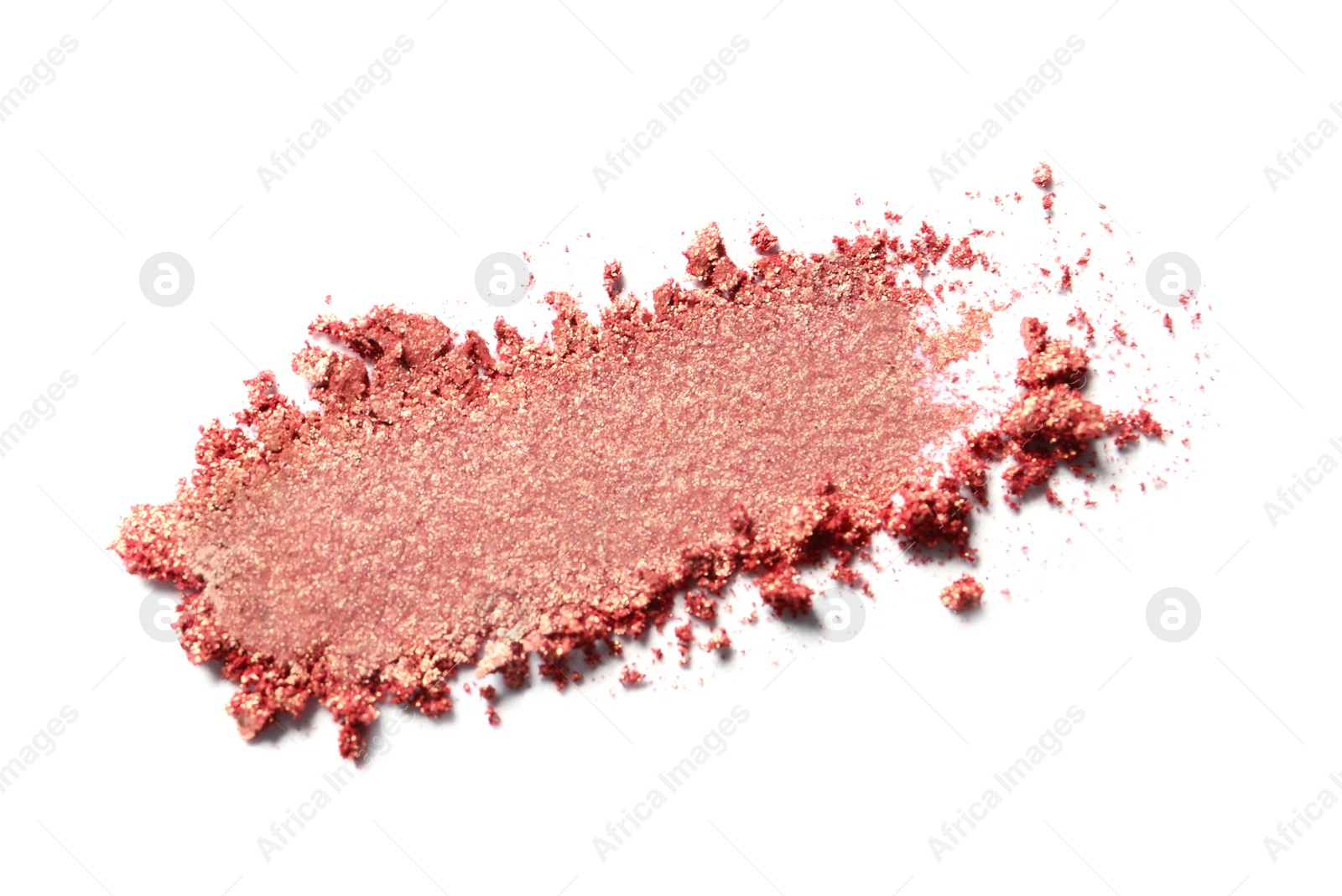 Photo of Crushed eye shadow on white background. Professional makeup product