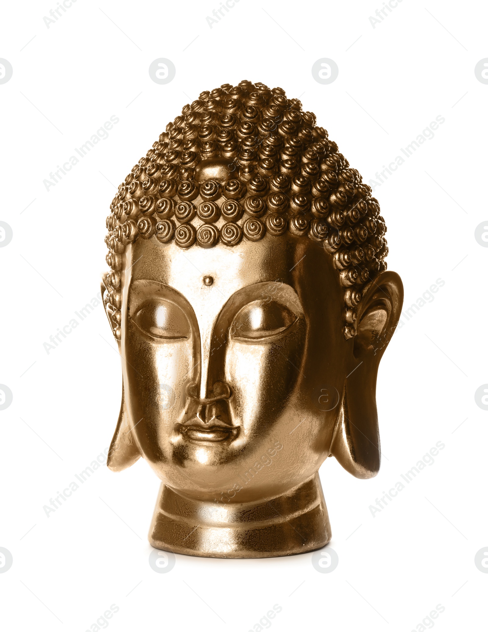 Photo of Beautiful golden Buddha sculpture isolated on white