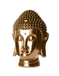 Beautiful golden Buddha sculpture isolated on white