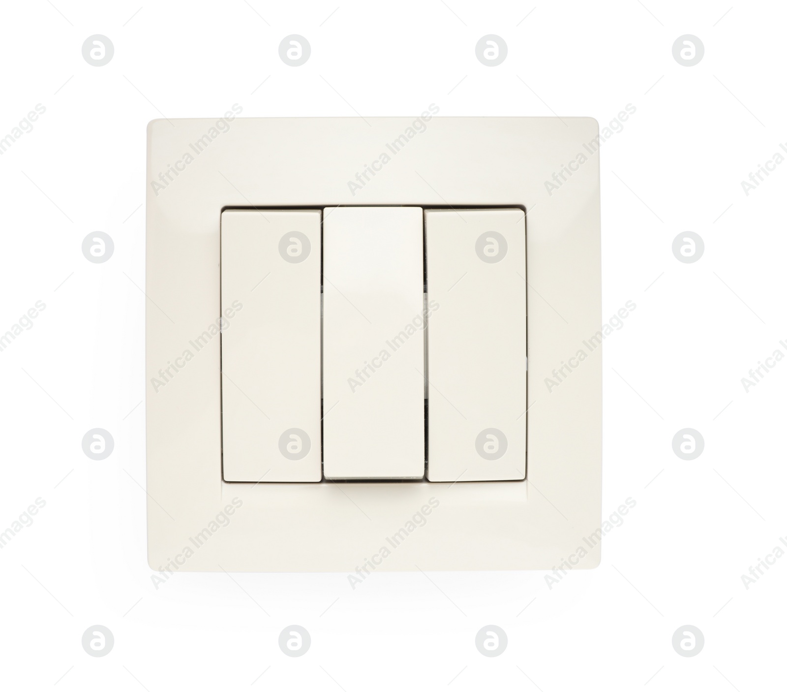 Photo of Modern plastic light switch isolated on white