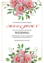Illustration of Beautiful wedding invitation design with floral motif