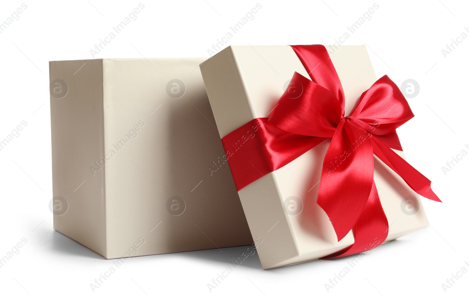 Photo of Empty open gift box on white background