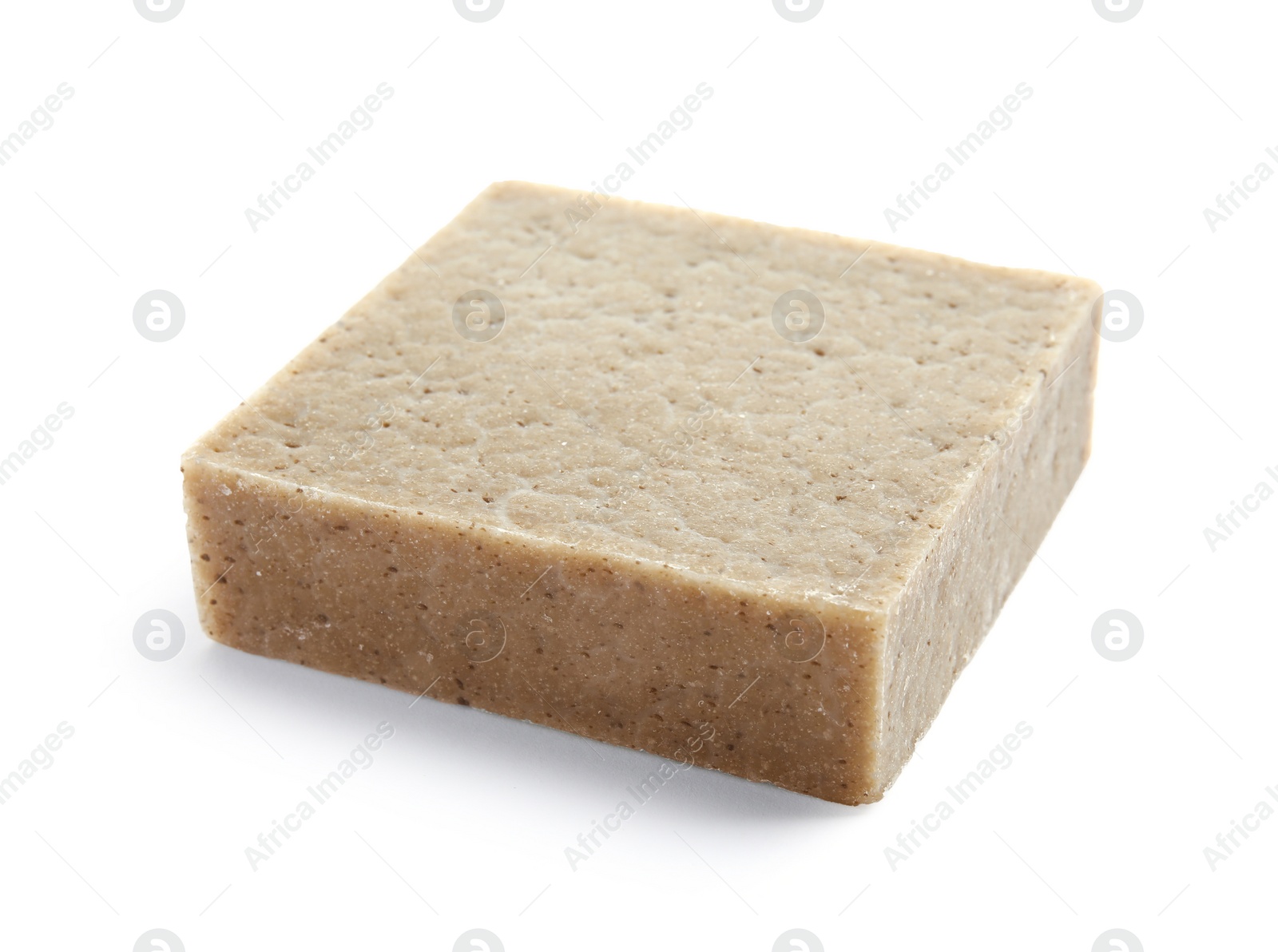 Photo of Hand made soap bar on white background