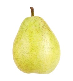 Photo of One tasty ripe pear on white background