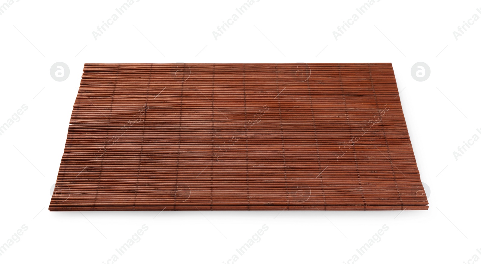 Photo of Sushi mat made of bamboo on white background