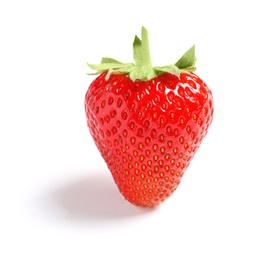 Fresh ripe red strawberry on white background