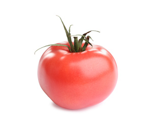 Photo of Fresh ripe organic tomato isolated on white